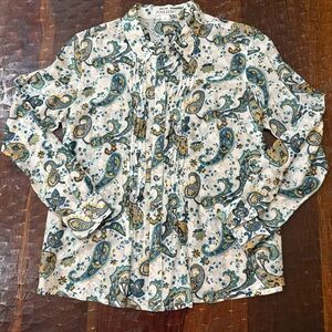 Pendleton Paisley Print Casual Shirt - Blue and Yellow